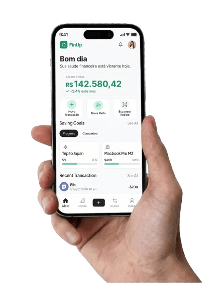 App FinUp no celular